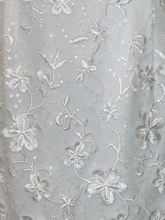 Adrianna Papell white sequins Floral V-Neck Sheath Dress - Picture 3 of 12